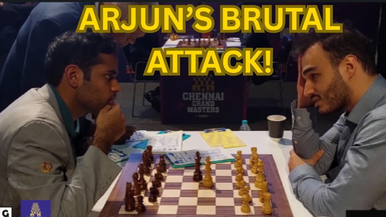 Arjun Erigaisi’s Brutal Attack vs Amin Tabatabaei | Incredible Kingside Assault