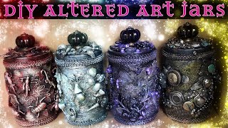Altered Art Jars - DIY Decorated Containers - Painted Jars