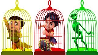 Learn Colors With Big Cage Shiva Chhota Bheem Alien Dance Finger Family Rhymes For Kids