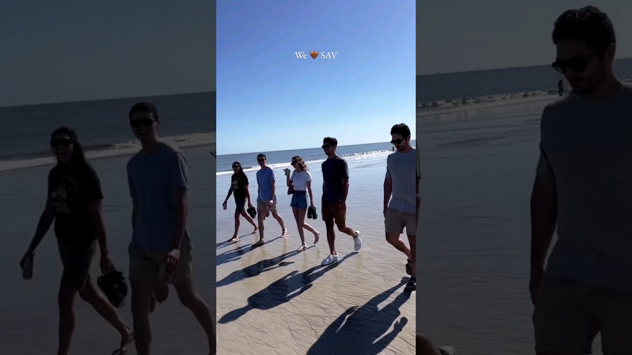 Taylor with family at Savannah beach