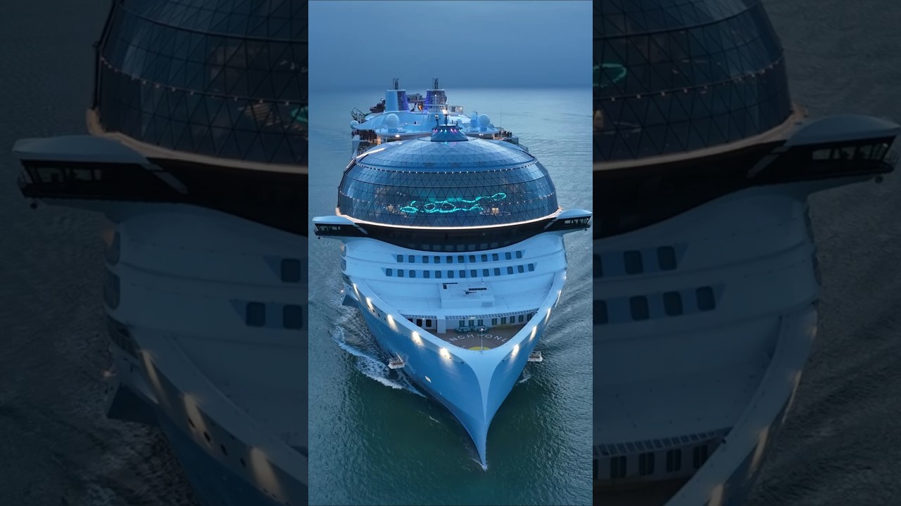 Icon of the Seas Miami Arrival: World’s Largest Cruise Ship Glowing at Sunrise! 🛳️✨ #Shorts #miami