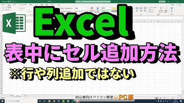 【Excel講座】行や列単位ではなく表の中にセルを挿入したり削除する方法 【 動画で学ぶ エクセル 教室 】