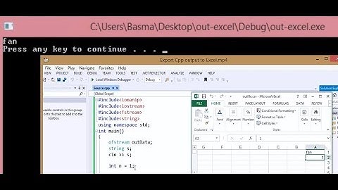 Export/Show/Writing C++ output to Excel