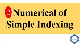 Numerical  of Simple Indexing