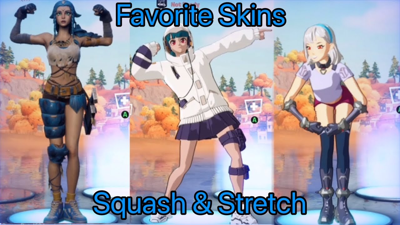 (Fortnite) Squash & Stretch Built In Emote With My Favorite Skins YouTube