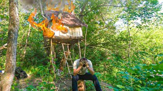 BURNING TREEHOUSE DISASTET | What will happen to him next? by Forest Paths 6,442 views 9 months ago 15 minutes