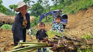 Rent an excavator to dig soil, level large areas of land and build pig pens  DANG THI DU