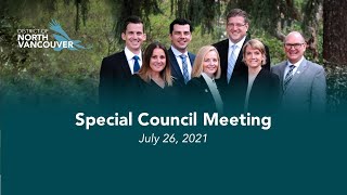 Special Council Meeting: July 26, 2021