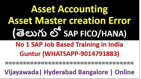 SAP FICO Course In Telugu| Asset Accounting Errors Rectification| SAP FICO in Telugu| CHANU SK