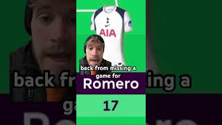 #epl #premierleague #differentials #fpl #romero #tottenham #gameweek14