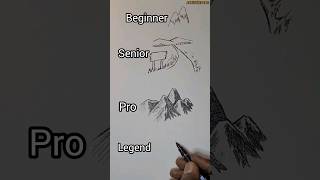 How To Draw Mountains 😱 #short #sketchbooktour #fastforwardart #inkart #penandinkdrawing #inklegend
