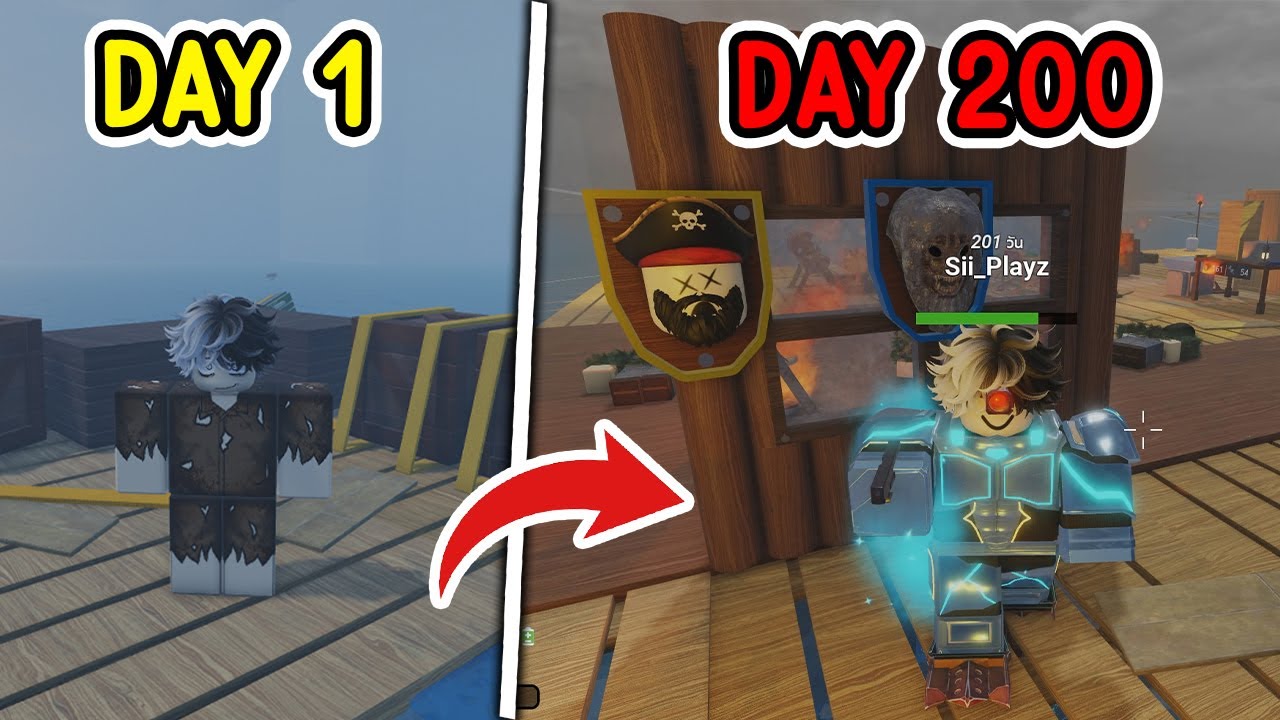 เอาชีวิตรอด!! กลางทะเล บนแพกากๆ | Roblox 50วันบนแพ