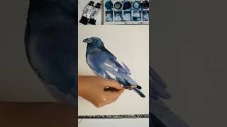 Watercolor Raven painting - Full tutorials on my channel