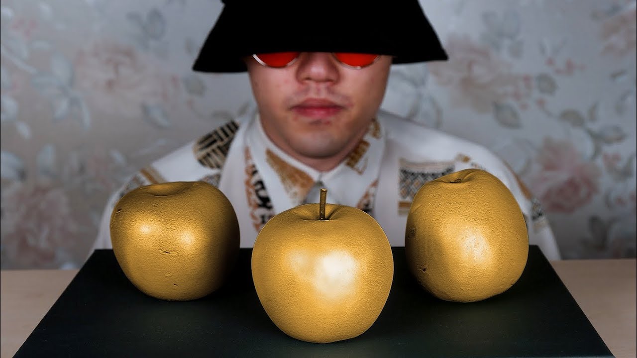 ASMR 100$ GOLD Apple ! (Eating, Real 