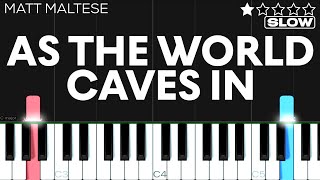 Matt Maltese,Sarah Cothran - As the World Caves In | EASY Piano Tutorial | SLOW