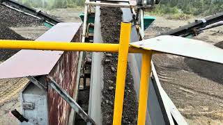 We got the old Telsmith crusher running some old asphalt #crusher #heavyequipment