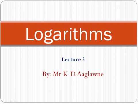 Logarithm Lecture 3 (Hindi & English) - YouTube