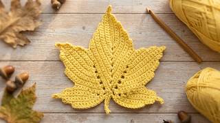 How to Crochet a Maple Leaf 🍁 | Easy Fall Crochet Tutorial for Beginners