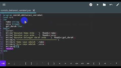 contoh deklarasi variabel