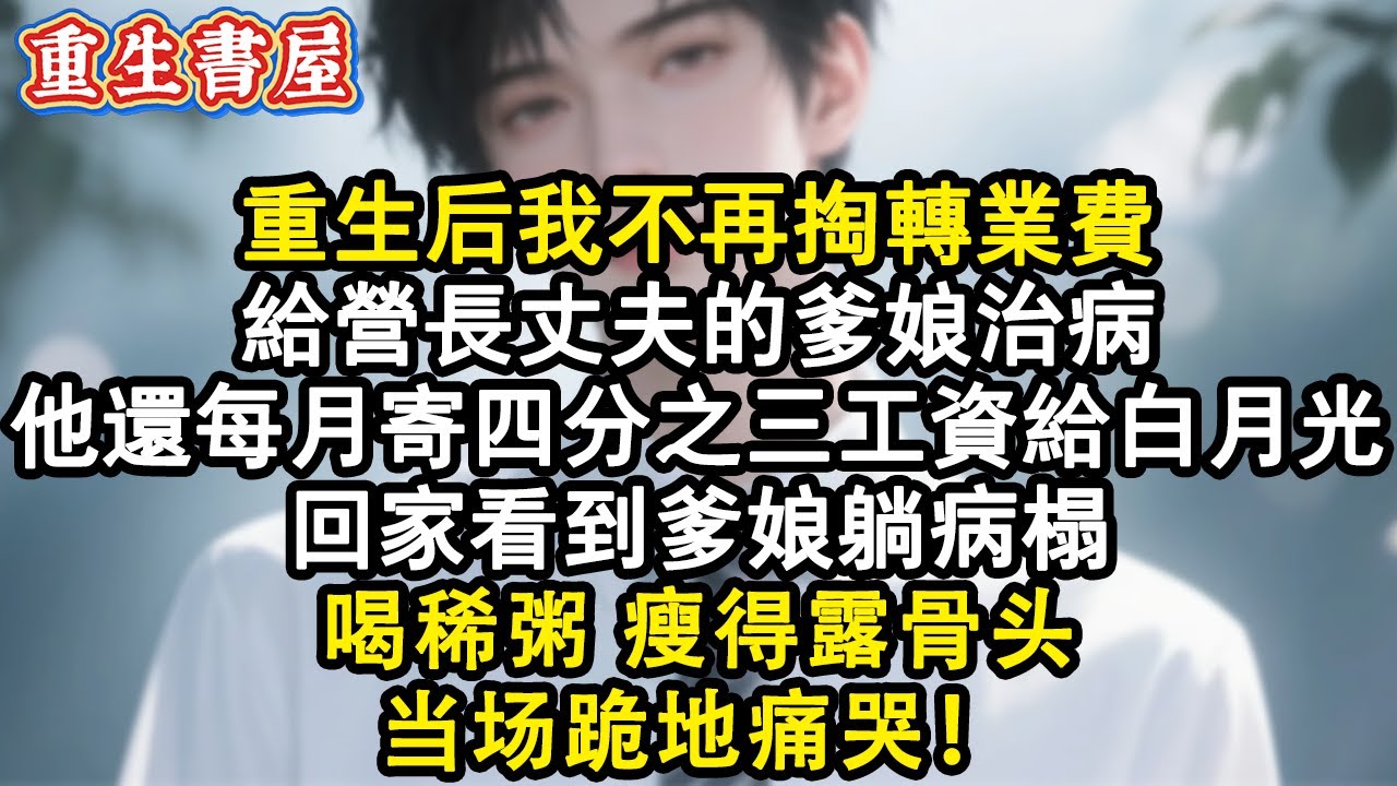 【重生爽文】重生後我不再掏轉業費給營長丈夫的爹娘治病，他依舊每月寄四分之三工資給白月光，回家看到爹娘躺病榻，喝稀粥，瘦得露骨頭，當場跪地痛哭#小說 #重生 #情感 #復仇 #爽文 #完结文 #故事