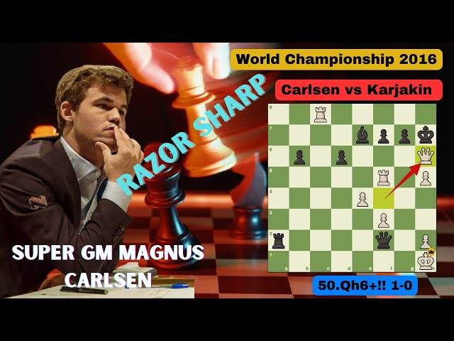 50.Qh6+!!, the move that won Magnus Carlsen the World Chess