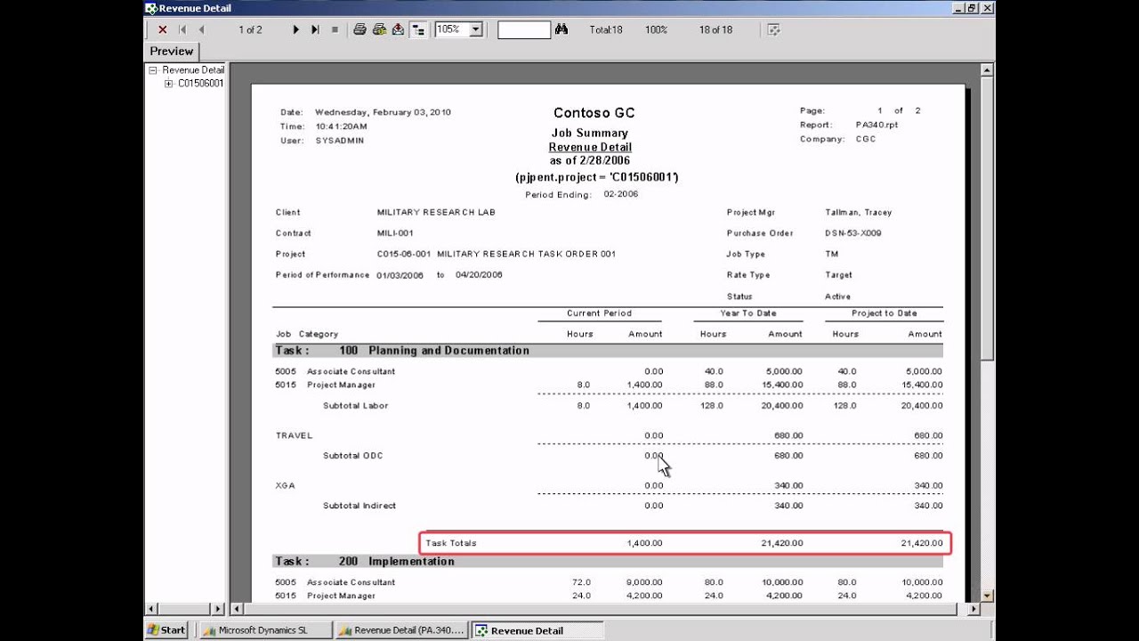 Microsoft Dynamics SL: Job Summary Reporting - YouTube