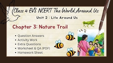Class 4 EVS TWAU Ch3.Nature Trail Qus Ans, Activity Work, Extra Qus + Worksheet + HW