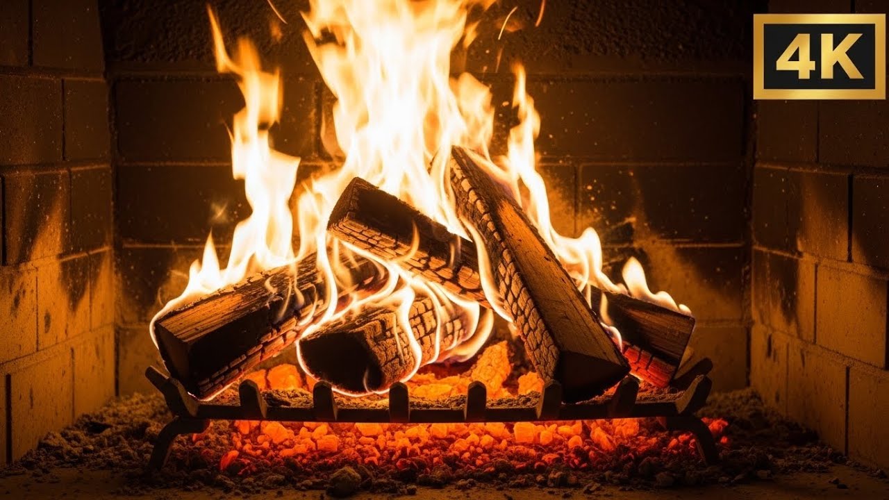 Relaxing Fireplace ASMR + Soft Piano 🎹 | Live Ambience