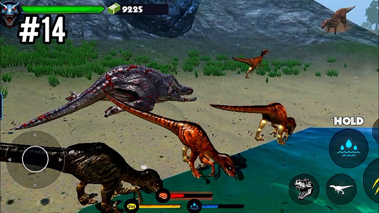 Kawanan Velociraptor Berburu Iguanodon - Jurassic Clash: Primal Dino Sim