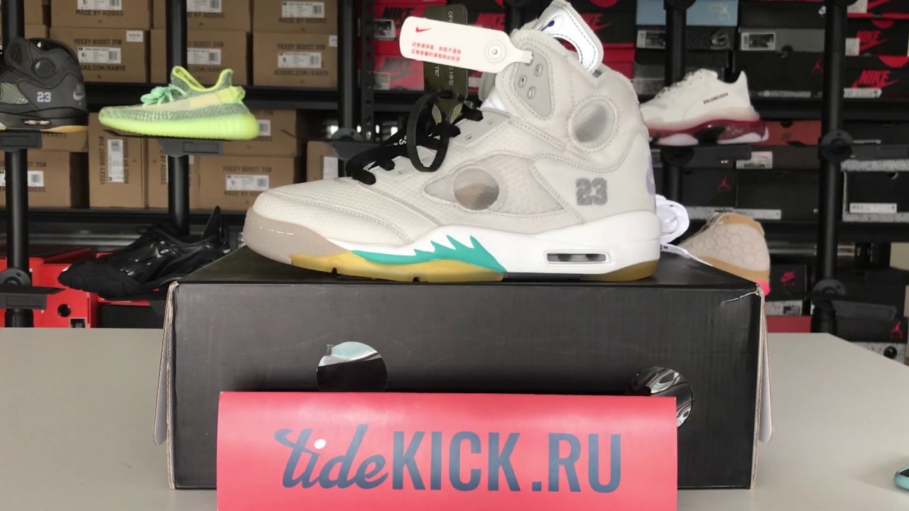 OFF WHITE AIR JORDAN 5 SP GREY GREEN CT8480-105