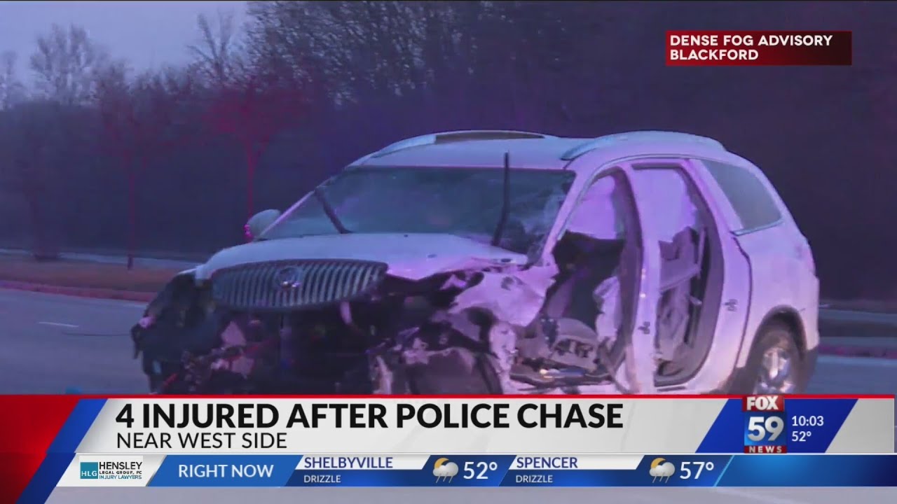 ISP: 4 ‘seriously’ injured in west side crash during police chase - YouTube
