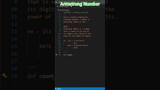 “Master Armstrong Numbers with Python in 1 Minute! ⏱️”#shorts #programming #coding #python #pythonic