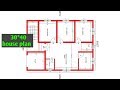 30x40 house plan | 3bhk house plan | west face house plan | shop