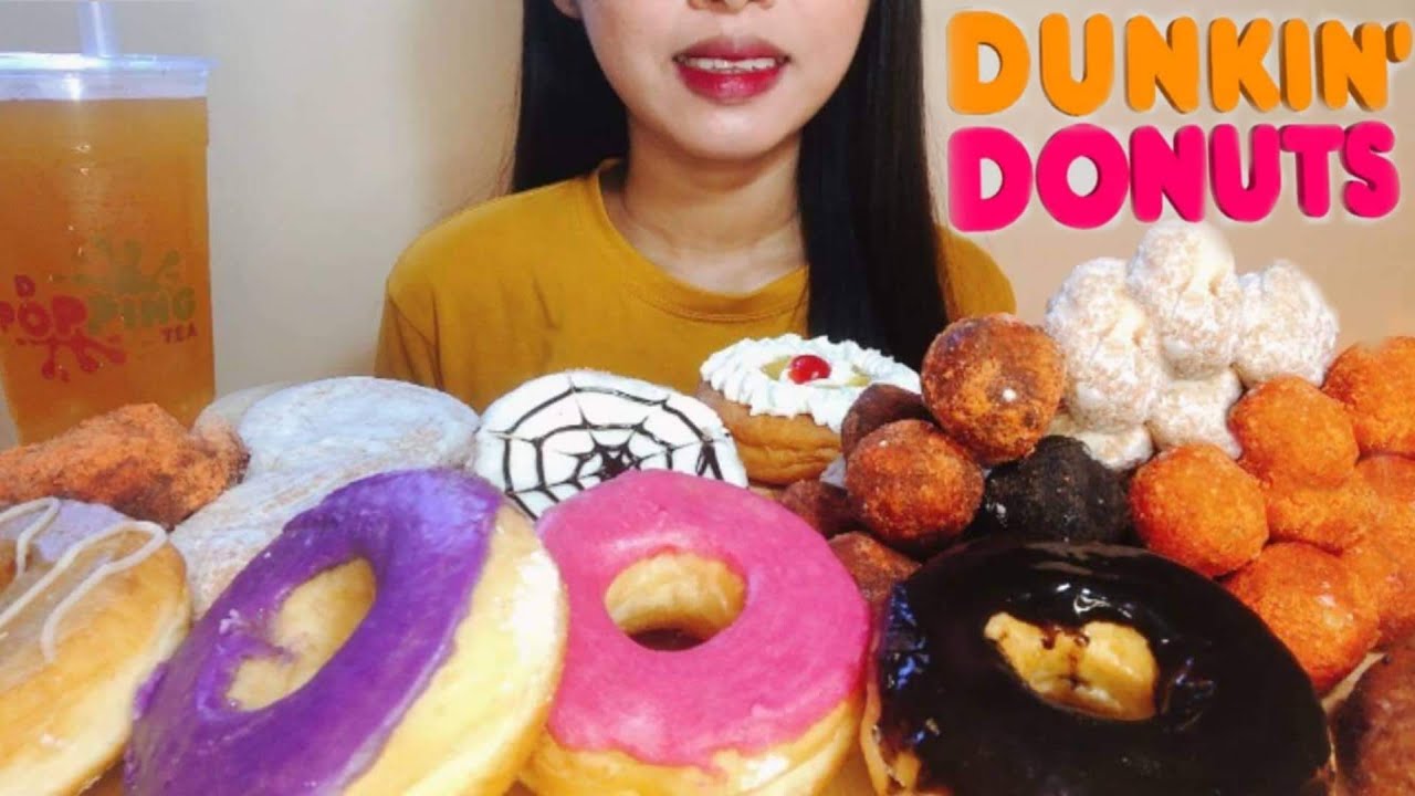 DUNKIN' DONUTS MUKBANG ㅣ Variety of donuts and Munchkins...with Mango