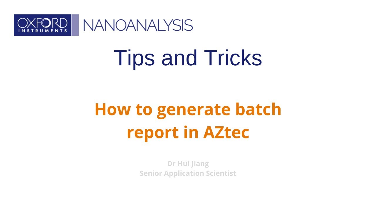 Tips & Tricks: How to generate batch report in AZtec - YouTube