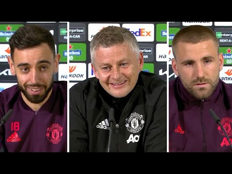 Solskjaer, Fernandes, Shaw - Villarreal v Man Utd - Pre-Match Press Conference - Europa League Final