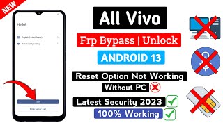 Vivo Android 13 Frp Bypass | Without Pc | Unlock All Devices Effortlessly! New Method 2023 || 1000%