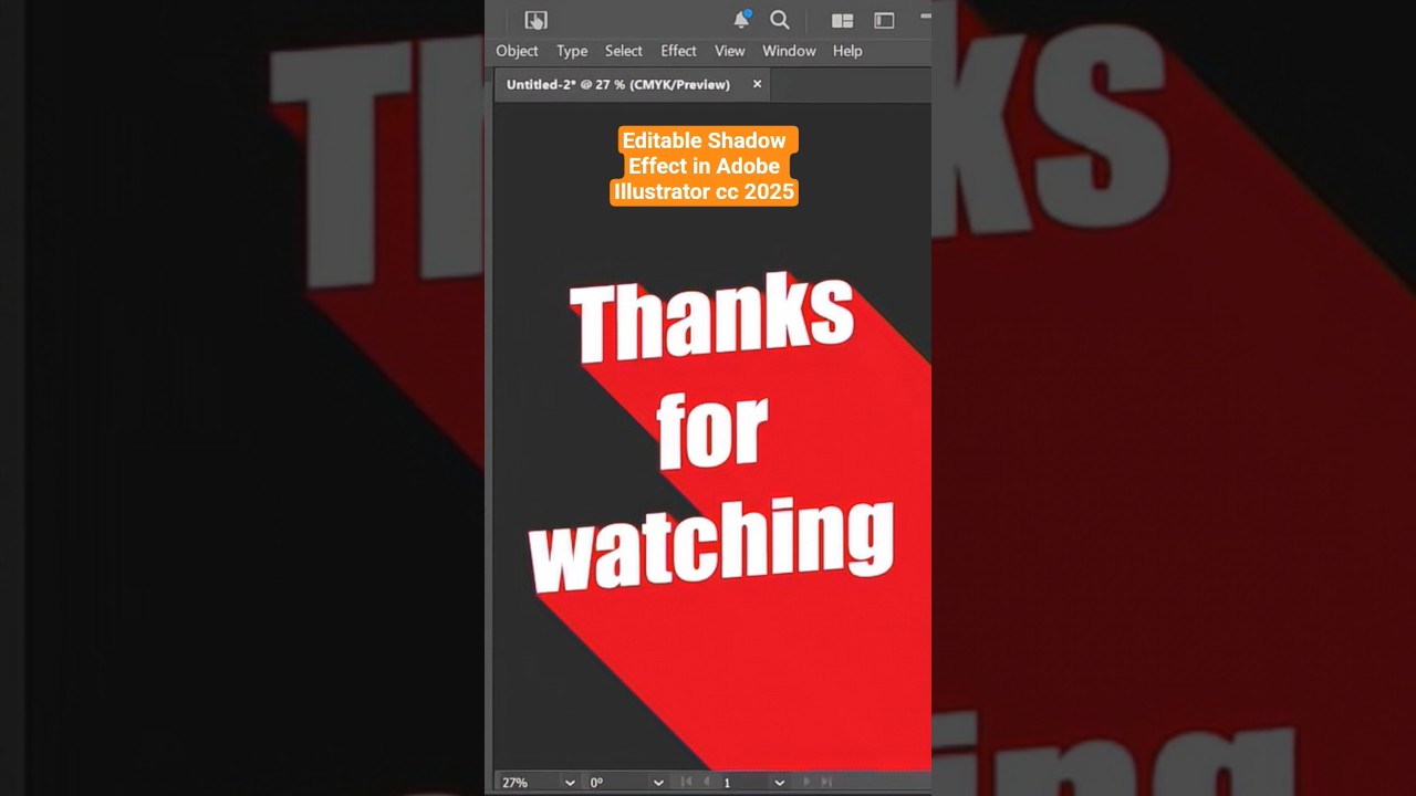 Editable Shadow Effect in Adobe Illustrator cc 2025 