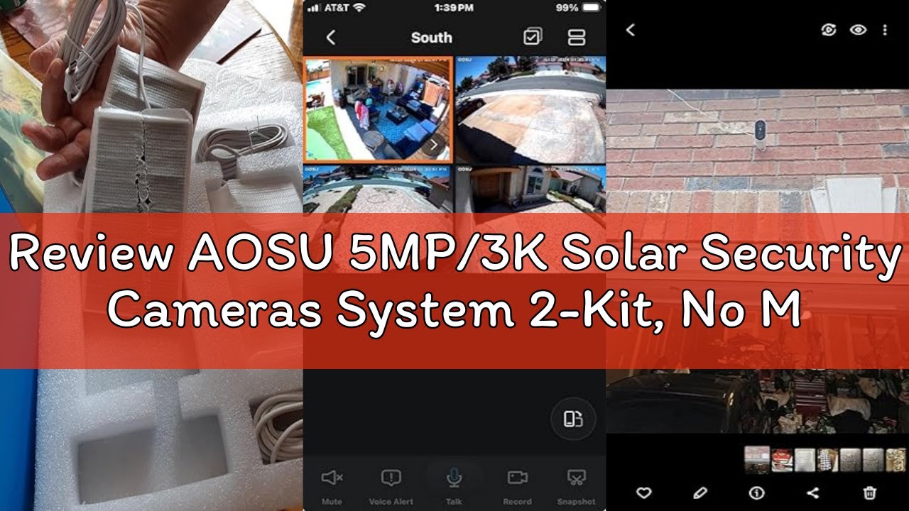 Review AOSU 5MP/3K Solar Security Cameras System 2-Kit, No Monthly Fee, 32GB Home Station Local Stor