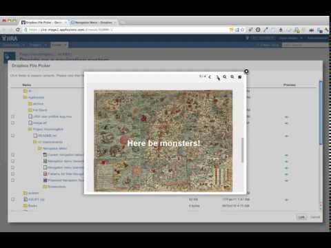 Dropbox in Atlassian JIRA 5.0 - 6.x, by AppFusions (not latest video)