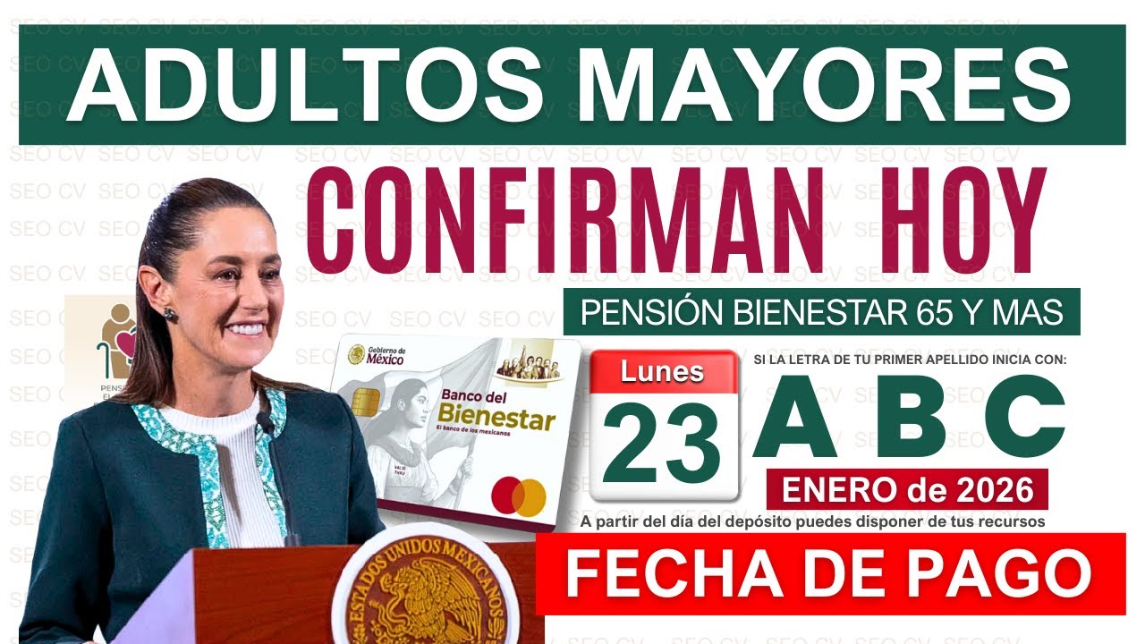 🔥NUEVO CALENDARIO DE PAGO PENSIÓN ADULTOS MAYORES 65 Y MAS 🔥