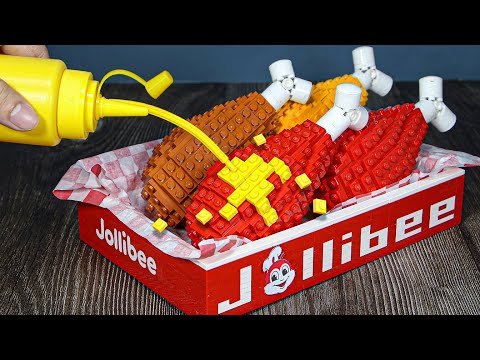 FAMOUS Jollibee Fried Chicken Recipe in LEGO Version | Stop Motion Cooking ASMR