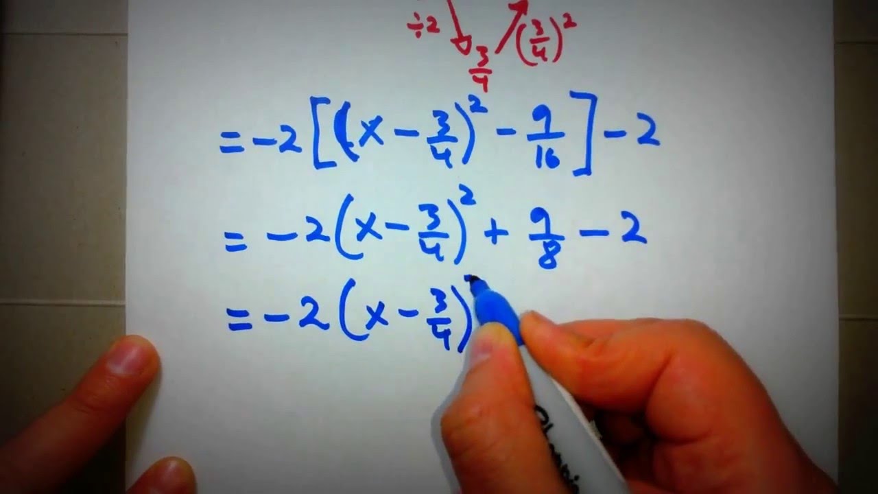 Completing The Square Examples Part 2 2 YouTube
