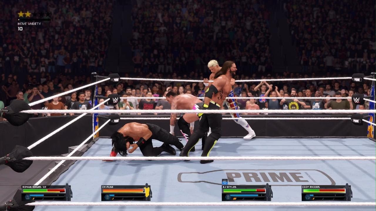 WWE 2K25 fatal 4 i was roman reigns it was tough