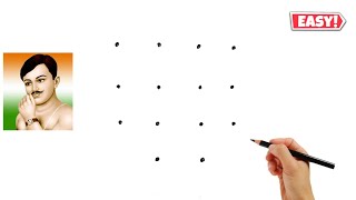 Chandra Shekhar Azad Drawing from Dots // Easy Steps
