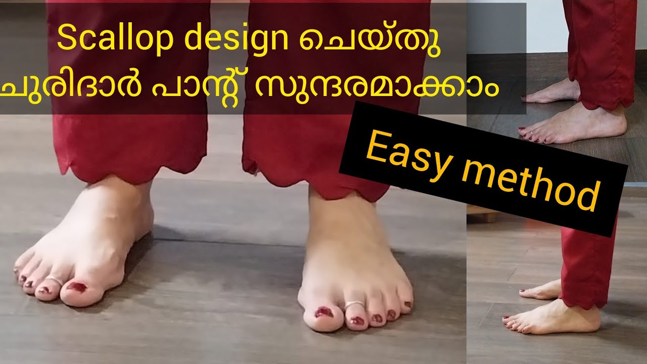 scallop design in churidar bottom