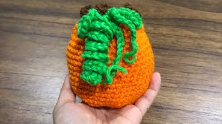 How To Crochet | Pumpkin Drawstring Bag