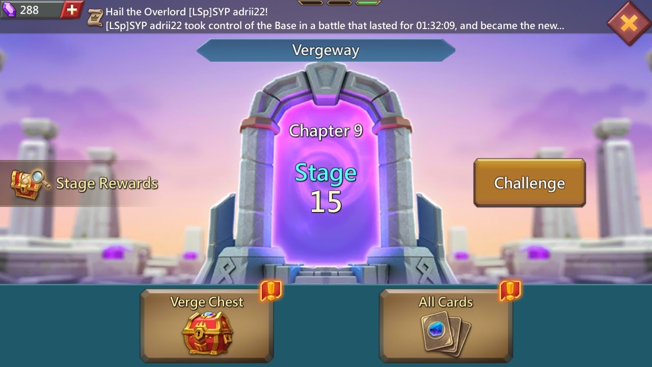 Lords mobile Vergeway chapter 9 stage 15
