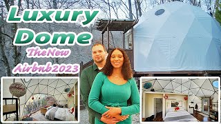 Tiny home Domes are the next big thing "FULL TOUR" The new way to Airbnb Luxury Geodesic Domes.
