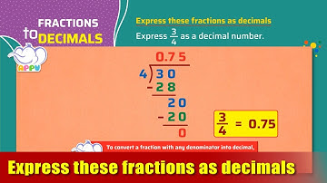 G4- Module25 - Exercise3 - Express these fractions as decimals | Appu Series | Grade 4 Math Learning